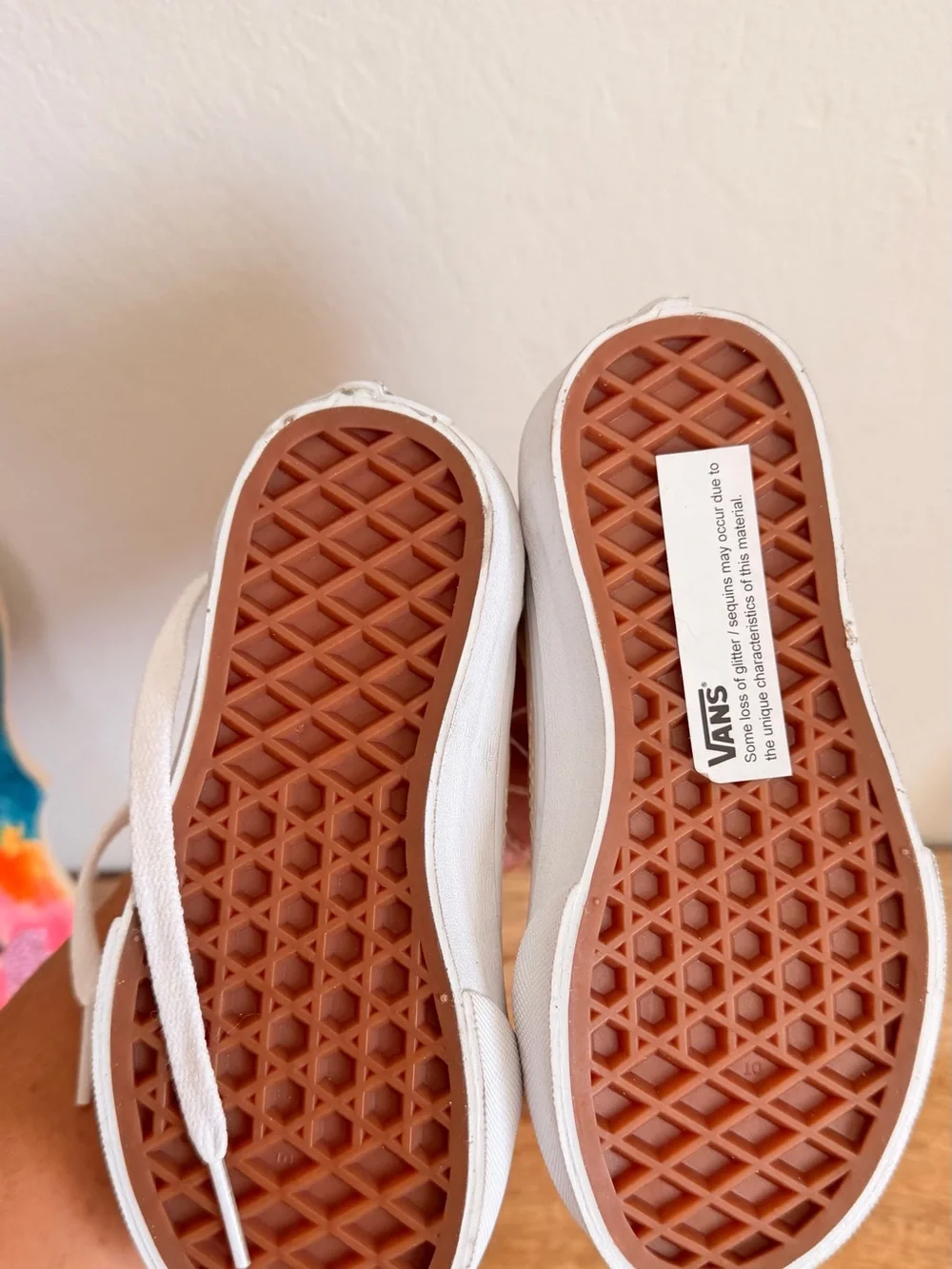 Vans Kids Sparkle Old Skool Sneakers in Ivory White
